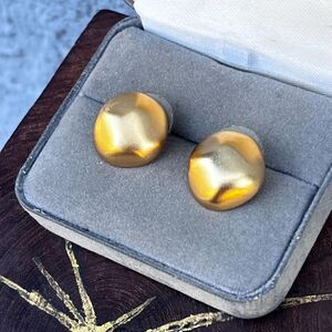 Vintage Gold Earring Large Studs Womens Chic 90s Jewelry